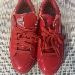PUMA Men's Basket Matte Shine Sneakers Red Size 8.5 US