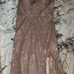 Rose gold prom dress size 7