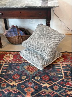 Pottery barn, throw pillows, couch, pillows