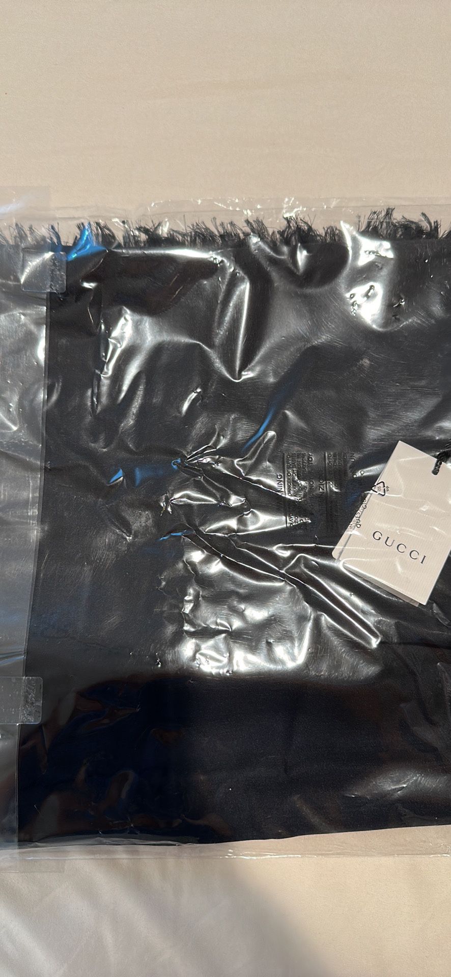 AUTHENTIC Gucci Black GG Wool Scarf 135x135 Brand New With Tags. RRP: €490 Equivalent Of $535. From And Made In Italy. 