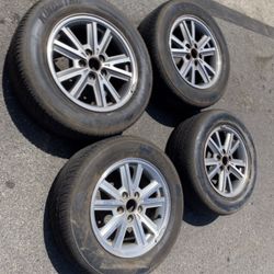 4 — 225/60r16 5x4.5 5x114.3 Stock Ford Mustang G35 G37 Altima Accord Civic Camry Wheels Rims Good Treads Tires!