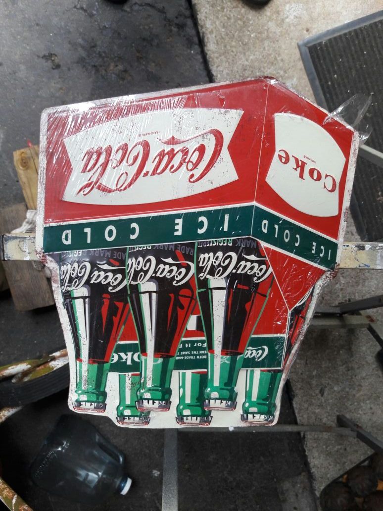 6pack coke sign metal see our other items on my sight