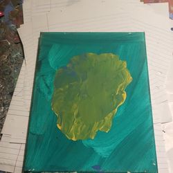 Abstract Green and Blue Canvas Art