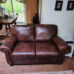 Nuttuzzi Edition Italian Leather Couch And Love Seat. 