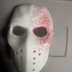 Hockey Mask - White with Red Splatter