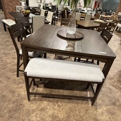 6PC Brown Dining Table Set