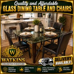 QUALITY & AFFORDABLE GLASS DINING TABLE + 4 CHAIRS