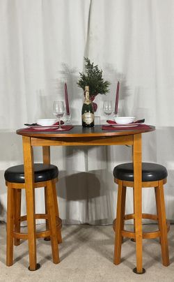 SPACE SAVER Drop Leaf Pub Table With 2 Stools
