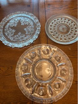 LOT Crystal Serving Plate Plates Platter Platters ALL FOR