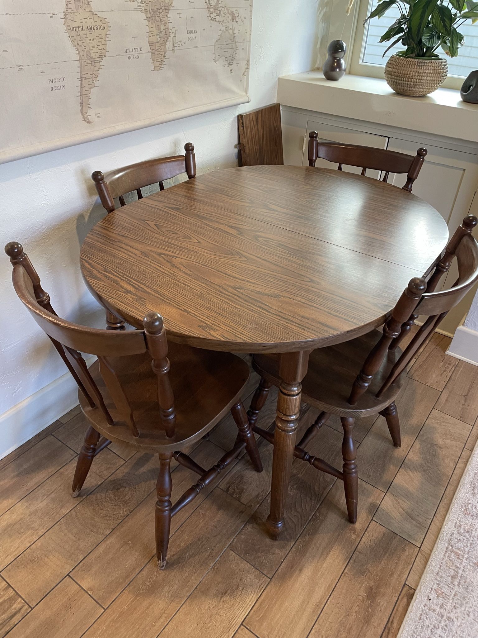 Vintage Wooden Kitchen Dining Table Set