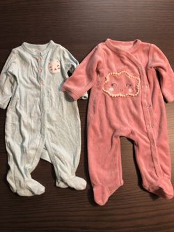 0-3 month old Footed Sleep and Play baby girl