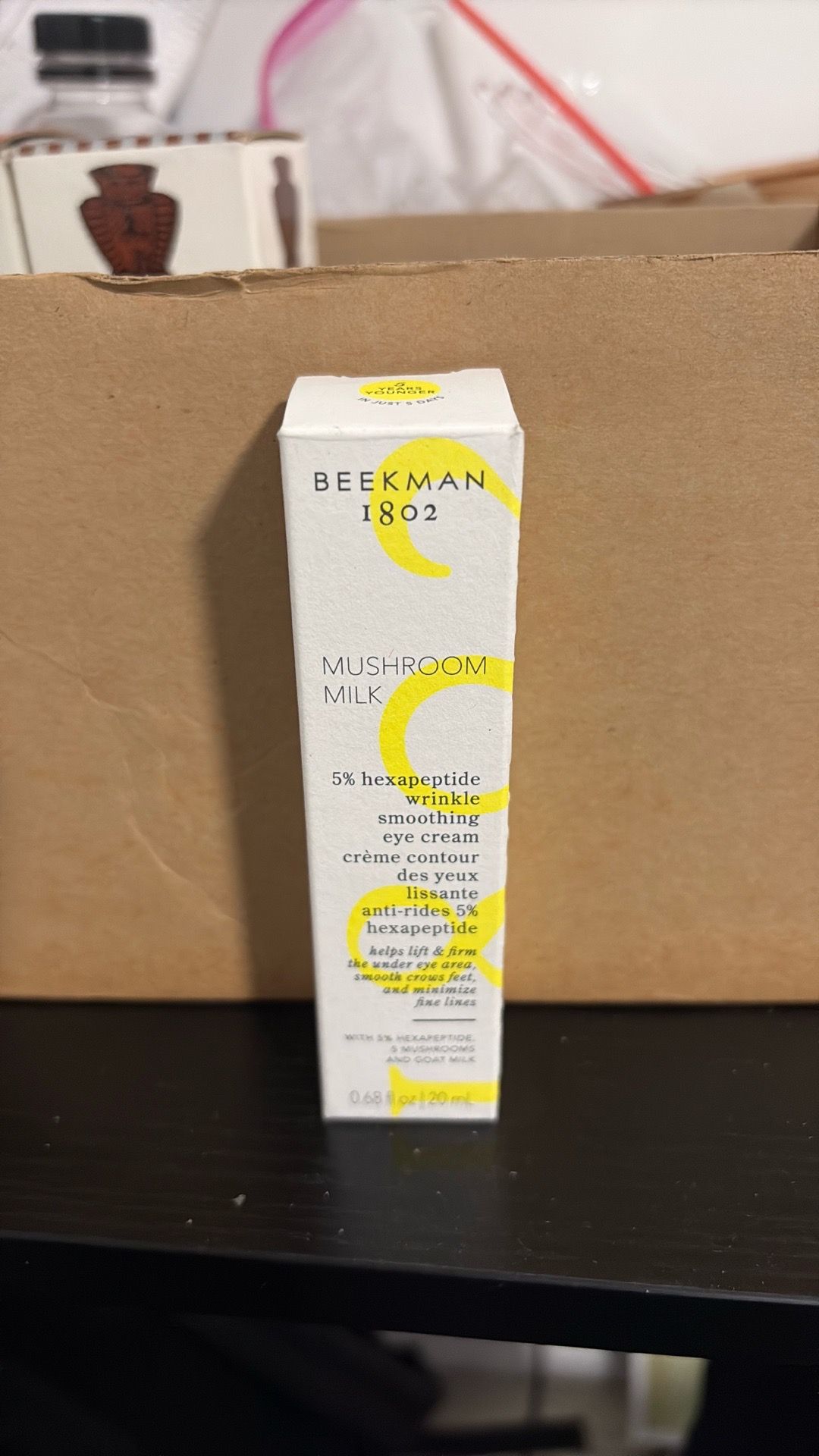 Beekman 1802 Mushroom Goat Milk Eye Cream - Clinically Proven Anti-Aging Eye Treatment for Under-Eye Circles & Fine Lines - With Hexapeptide and Snow