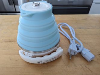 Ultrathin Upgraded Food Grade Silicone Travel Foldable Electric Kettle Boil Dry Protection Portable with Dual Voltage - Brand New, Great For Travel