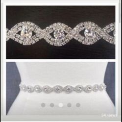 Thin Crystal Rhinestone Belt Sash