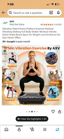Vibration Plate AXV- Fitness Platform Exercise Machine