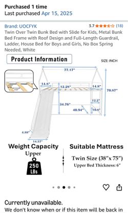 Bed w/slide