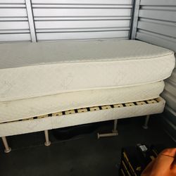 2 Custom Twin Long Beds,box Springs And Stand