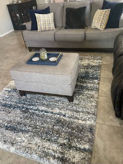 Ashley Couch, queen mattress, box spring, frame, lamps and bar stools