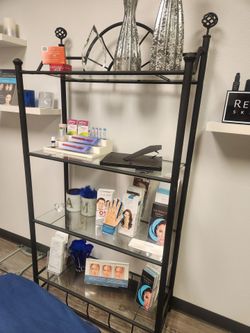 Black Etagere - glass shelves