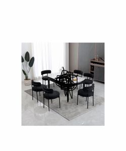 six black dining chairs, brand new