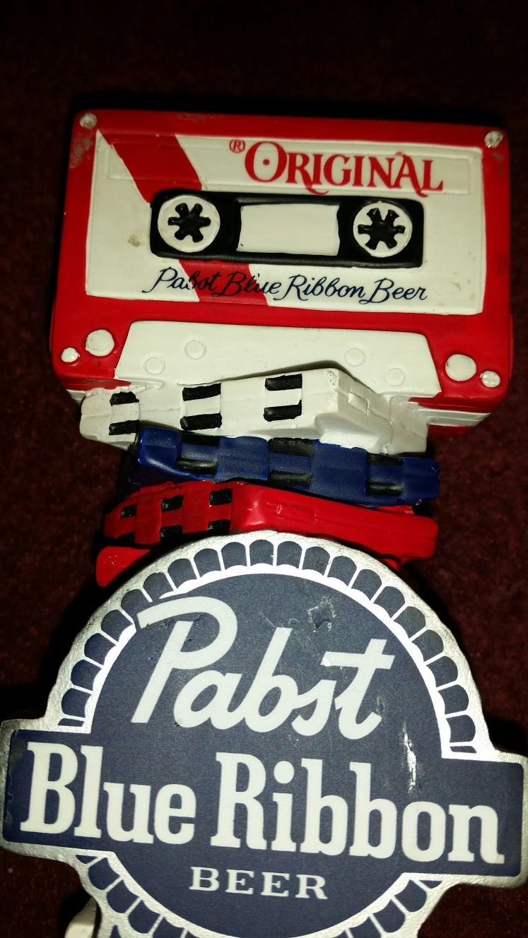 Rare pabst blue ribbon tap handle (cassette edition) rare obo