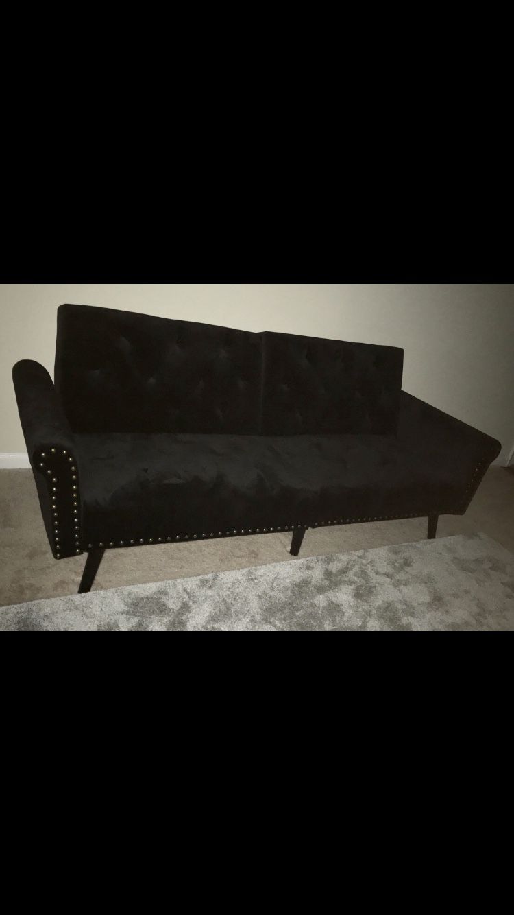 Black Velvet Futon/Sofa
