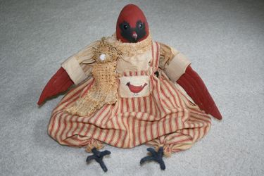 Vintage Karen Drayne Dirty Bunnie: 1991 Boy Cardinal Bird 14" Hand Made Doll
