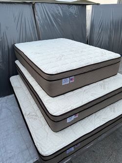 Queen Size Mattress Pillow Top 12"   new Mattress in a plastic sealed.  We offer same day delivery