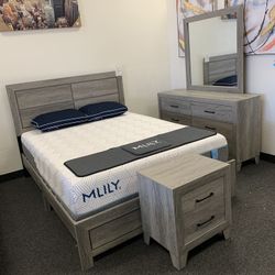 King Grey 4 Piece Bedroom Set 