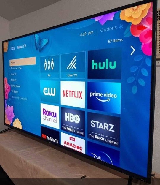 SMART  TV   TCL    55"  4K  ROKU   LED  HDR   DOLBY   VISION   FULL  UHD  2160p⛔ ( NEGOTIABLE  ) ⛔ FREE  DELIVERY⛔