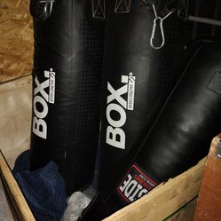 Box punching bag hanging bags all three