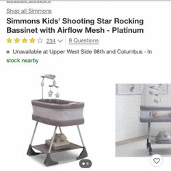 Simmons Kids' Shooting Star Rocking Bassinet