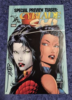 CYBLADE/SHI SIGNED PREVIEW TEASER 1ST WITCHBLADE SILVESTRI VF 1995 IMAGE