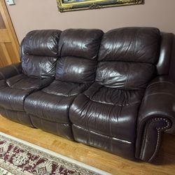 Leather Recliner Sofa  and Love Seat 