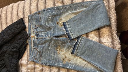 Men purple jeans