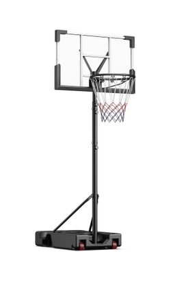 Basketball Hoop Outdoor, 10FT Adjustable Height, Portable Basketball Hoops Goal Court System w/ 45in Shatterproof Backboard for Kids Youth Adults