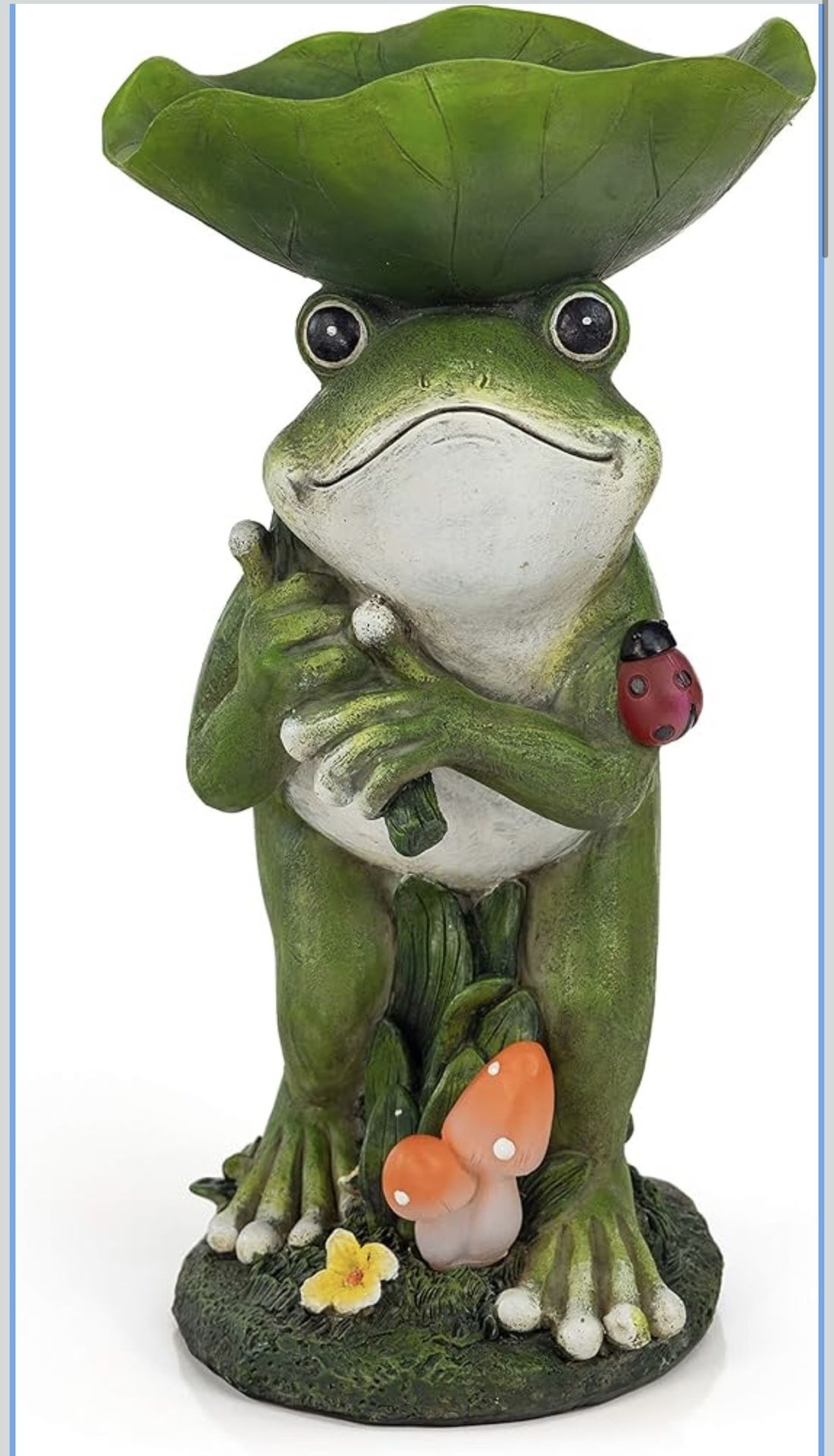 Rain Catcher Frog Solar Powered LED Outdoor Decor Garden Light Garden Statue for Outdoor Decorations for Garden Frog Garden Figurines Solar Frogs for