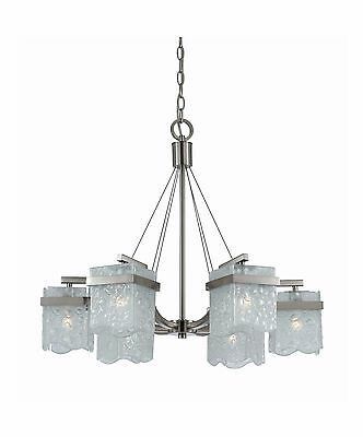 Arctic Ice 6 Light Nickel Chandelier Ceiling Light Fixture Brand New In Box