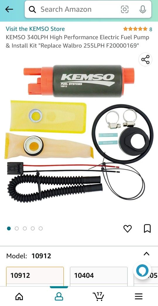 KEMSO 340LPH High Performance Electric Fuel Pump & Install Kit