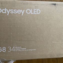 Samsung Odyssey OLED G8 34-Inch Ultra-Wide Curved Monitor - Minor Screen Scratch (HDMI Cable Not Included)