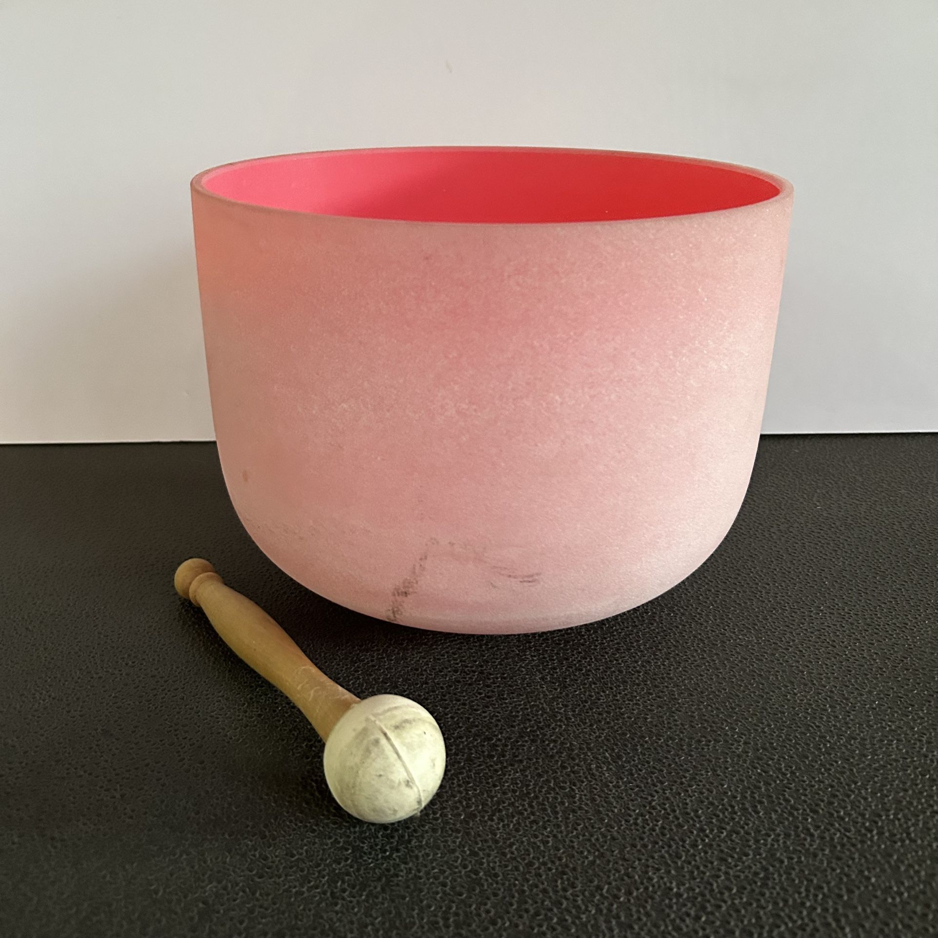 Frosted Perfect Pitch F Healing Root Chakra Crystal Singing Bowl 10"