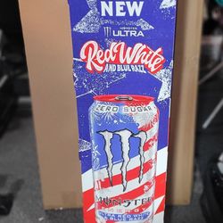 NEW MONSTER Ultra Red, White, & Blue RAZZ promotional shelves