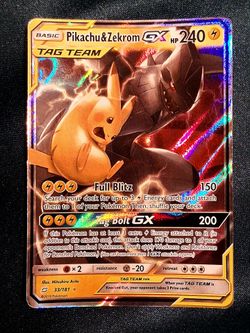Pikachu & Zekrom GX Tag Team Pokémon Card 240 HP