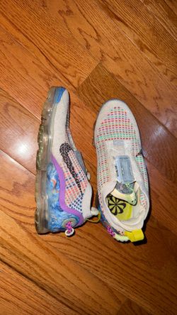Nike Air VaporMax 2021 FK GS Unisex Kids 5.5 White/Multicolor Knit Low