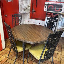 Vintage Dining Table Set (4 Chairs)