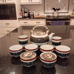 Vintage Japanese Kutani Ware Teapot Set