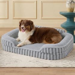 Cute Dog Beds Large Sized Dog, Orthopedic Waterproof Large Pet Bed with Sides, High Back Non-Slip Bottom and Egg-Crate Foam Pet Couch Sofa with Washab