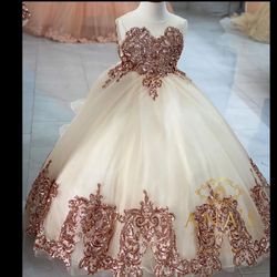 Rose Gold  Quinceañera Dress 