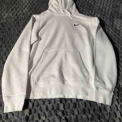Nike white sportswear club fleece pullover hoodie size L