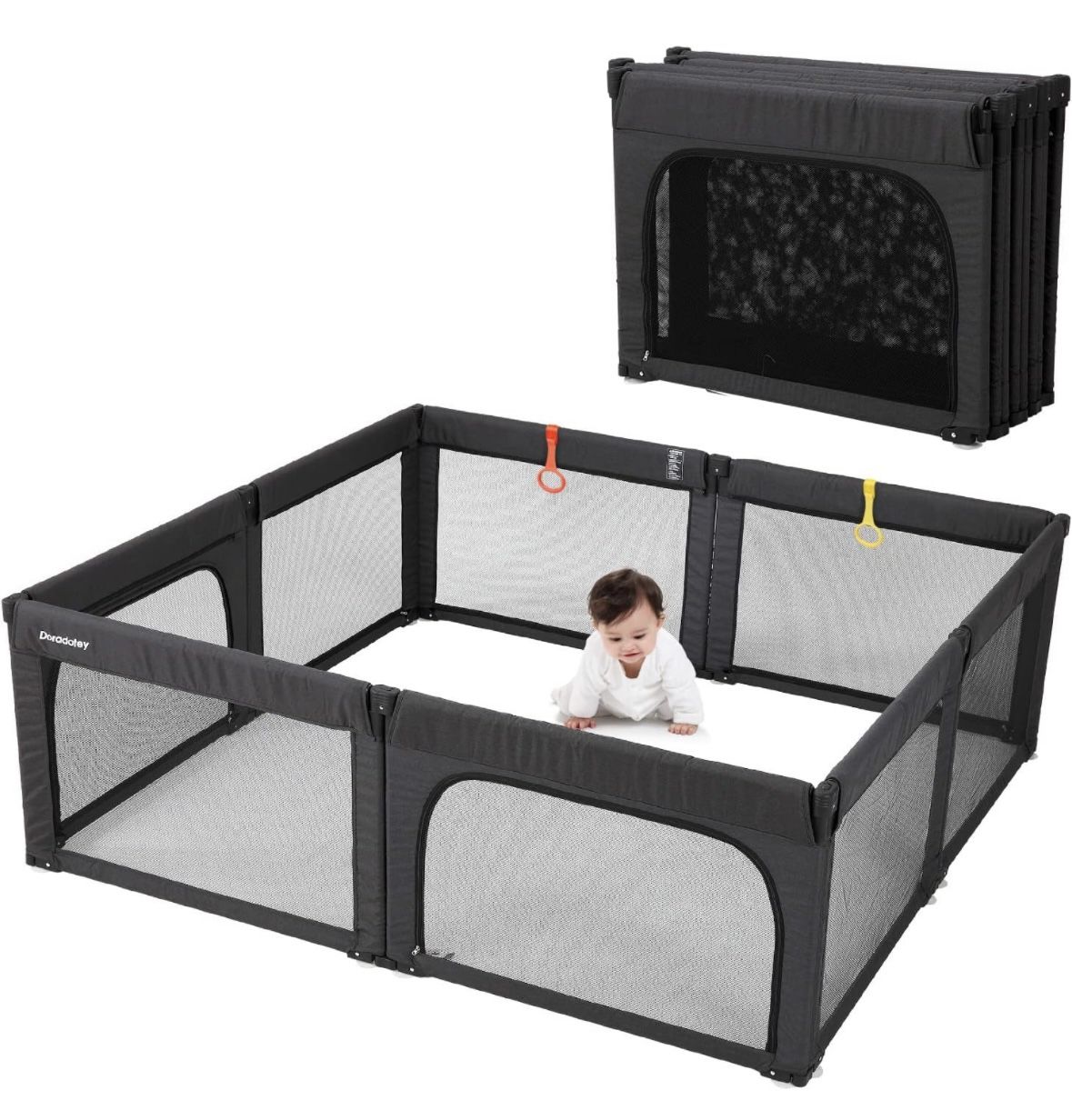 *NEW* Baby Playpen, Large Play Center for Babies (Black)